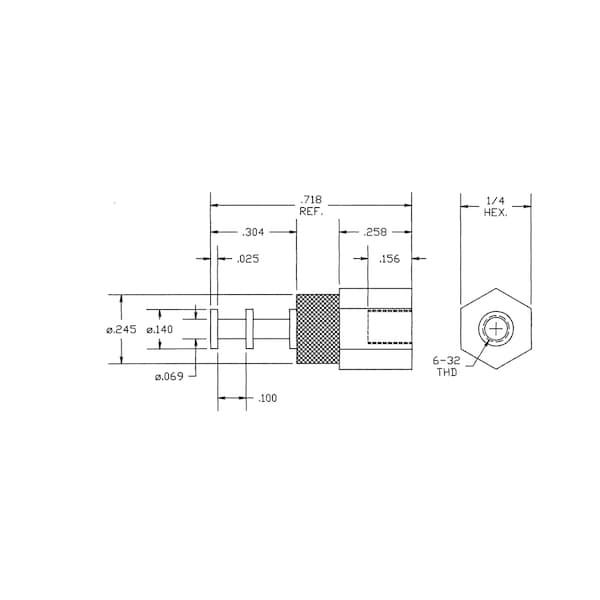 Concord Electronics COMM PTFE INS DOUBLE TURRET TERM, 0.718" LON, 1125-46-0510-500 1125-46-0510